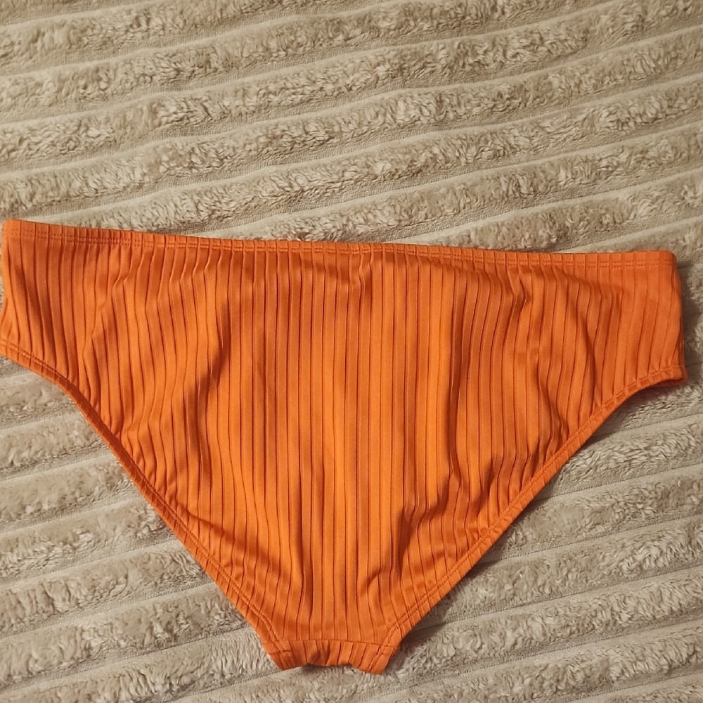 Orange Ribbed Bikini Set - Picture 7 of 8